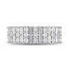 0.16 CT. T.W. Diamond Station Triple Row Ring in Sterling Silver 