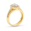 Thumbnail Image 3 of 0.95 CT. T.W. Oval-Shaped Multi-Diamond Frame Bridal Set in 10K Gold (J/I3)