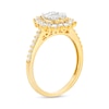 Thumbnail Image 3 of 1.115 CT. T.W. Pear-Shaped Multi-Diamond Flower Frame Three Piece Bridal Set in 10K Gold (J/I3)