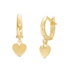 Thumbnail Image 1 of 27.0mm Heart Dangle Huggie Hoop Earrings in 10K Gold