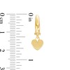 Thumbnail Image 3 of 27.0mm Heart Dangle Huggie Hoop Earrings in 10K Gold