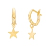 Thumbnail Image 0 of 27.0mm Star Dangle Huggie Hoop Earrings in 10K Gold