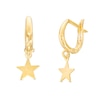 Thumbnail Image 1 of 27.0mm Star Dangle Huggie Hoop Earrings in 10K Gold