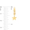 Thumbnail Image 3 of 27.0mm Star Dangle Huggie Hoop Earrings in 10K Gold