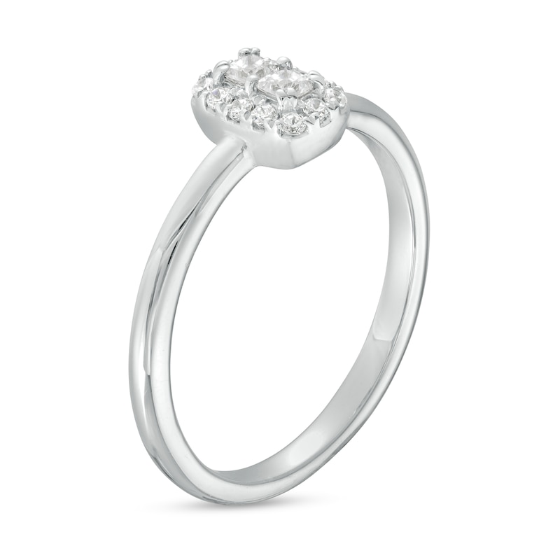 Forever Connected 0.20 CT. T.W. Princess-Cut Diamond Rectangular Frame Ring in 10K White Gold