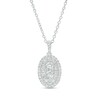 Thumbnail Image 1 of Forever Connected 0.50 CT. T.W. Diamond Oval-Shaped Double Frame Pendant in 10K White Gold