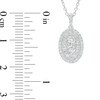 Thumbnail Image 3 of Forever Connected 0.50 CT. T.W. Diamond Oval-Shaped Double Frame Pendant in 10K White Gold