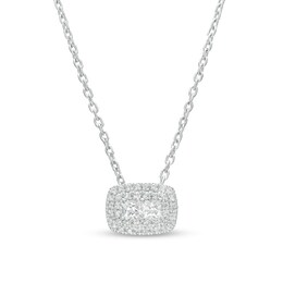 Forever Connected 0.25 CT. T.W. Princess-Cut Diamond Rectangular Frame Necklace in 10K White Gold