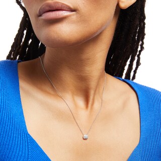Forever Connected 0.25 CT. T.W. Princess-Cut Diamond Rectangular Frame Necklace in 10K White Gold