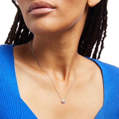 Forever Connected 0.25 CT. T.W. Princess-Cut Diamond Rectangular Frame Necklace in 10K White Gold