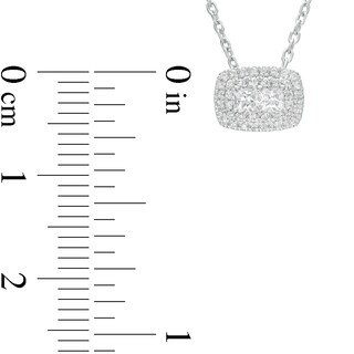 Forever Connected 0.25 CT. T.W. Princess-Cut Diamond Rectangular Frame Necklace in 10K White Gold