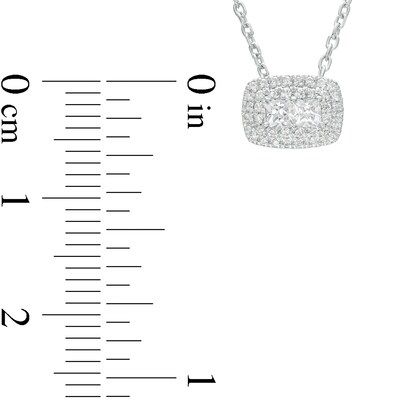Forever Connected 0.25 CT. T.W. Princess-Cut Diamond Rectangular Frame Necklace in 10K White Gold