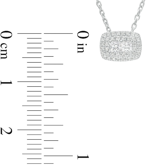 Forever Connected 0.25 CT. T.W. Princess-Cut Diamond Rectangular Frame Necklace in 10K White Gold