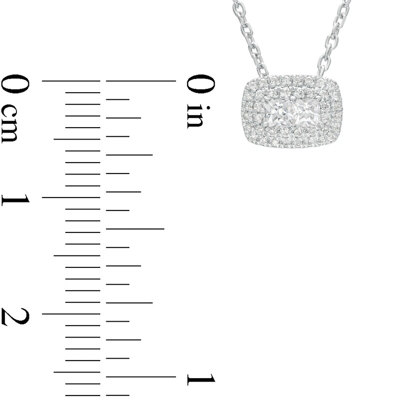 Forever Connected 0.25 CT. T.W. Princess-Cut Diamond Rectangular Frame Necklace in 10K White Gold