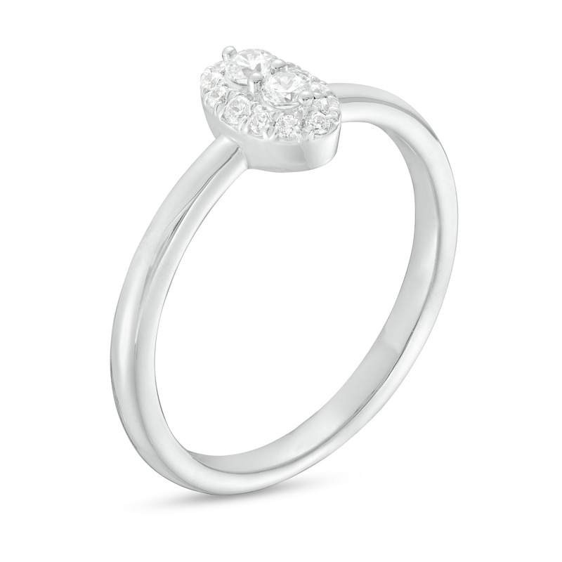 Forever Connected 0.20 CT. T.W. Diamond Oval-Shaped Frame Ring in 10K White Gold