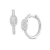 Thumbnail Image 1 of Forever Connected 0.50 CT. T.W. Diamond Oval-Shaped Frame Hoop Earrings in 10K White Gold