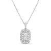 Thumbnail Image 0 of Forever Connected 0.50 CT. T.W. Princess-Cut Diamond Double Rectangular Frame Pendant in 10K White Gold