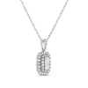 Thumbnail Image 1 of Forever Connected 0.50 CT. T.W. Princess-Cut Diamond Double Rectangular Frame Pendant in 10K White Gold
