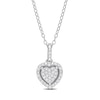 0.15 CT. T.W. Heart-Shaped Multi-Diamond Frame Pendant in Sterling Silver
