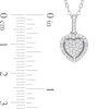 0.15 CT. T.W. Heart-Shaped Multi-Diamond Frame Pendant in Sterling Silver