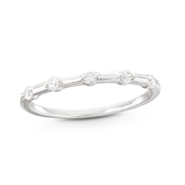 0.085 CT. T.W. Diamond Five Stone Anniversary Band in 10K White Gold