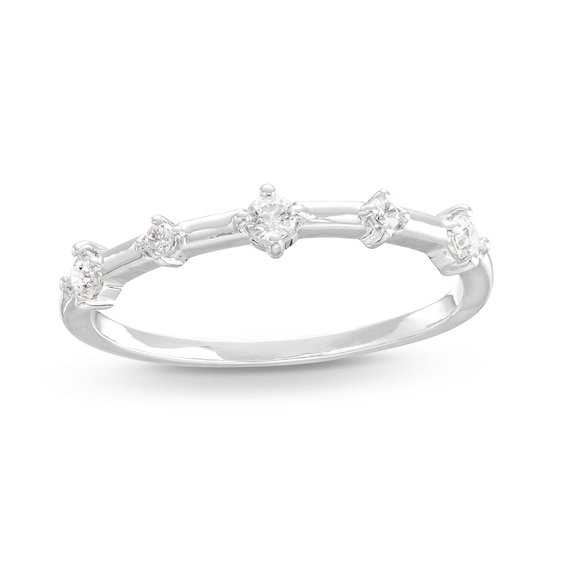 0.145 CT. T.W. Diamond Alternating Large and Small Five Stone Anniversary Band in 10K Gold