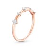 Thumbnail Image 3 of 0.145 CT. T.W. Diamond Alternating Large and Small Five Stone Anniversary Band in 10K Rose Gold