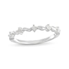 Thumbnail Image 0 of 0.085 CT. T.W. Diamond Wave Alternating Anniversary Band in 10K White Gold