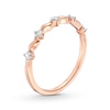 Thumbnail Image 2 of 0.085 CT. T.W. Diamond Wave Alternating Anniversary Band in 10K Rose Gold