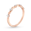 Thumbnail Image 3 of 0.085 CT. T.W. Diamond Wave Alternating Anniversary Band in 10K Rose Gold