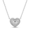 Forever Connected 0.25 CT. T.W. Pear-Shaped Diamond Heart Frame Necklace in Sterling Silver