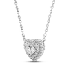 Thumbnail Image 1 of Forever Connected 0.25 CT. T.W. Pear-Shaped Diamond Heart Frame Necklace in Sterling Silver