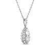 Thumbnail Image 2 of Forever Connected 1.00 CT. T.W. Pear-Shaped Diamond Frame Pendant in 10K White Gold
