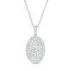 Forever Connected 1.00 CT. T.W. Diamond Oval-Shaped Double Frame Pendant in 10K White Gold