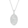 Thumbnail Image 1 of Forever Connected 1.00 CT. T.W. Diamond Oval-Shaped Double Frame Pendant in 10K White Gold