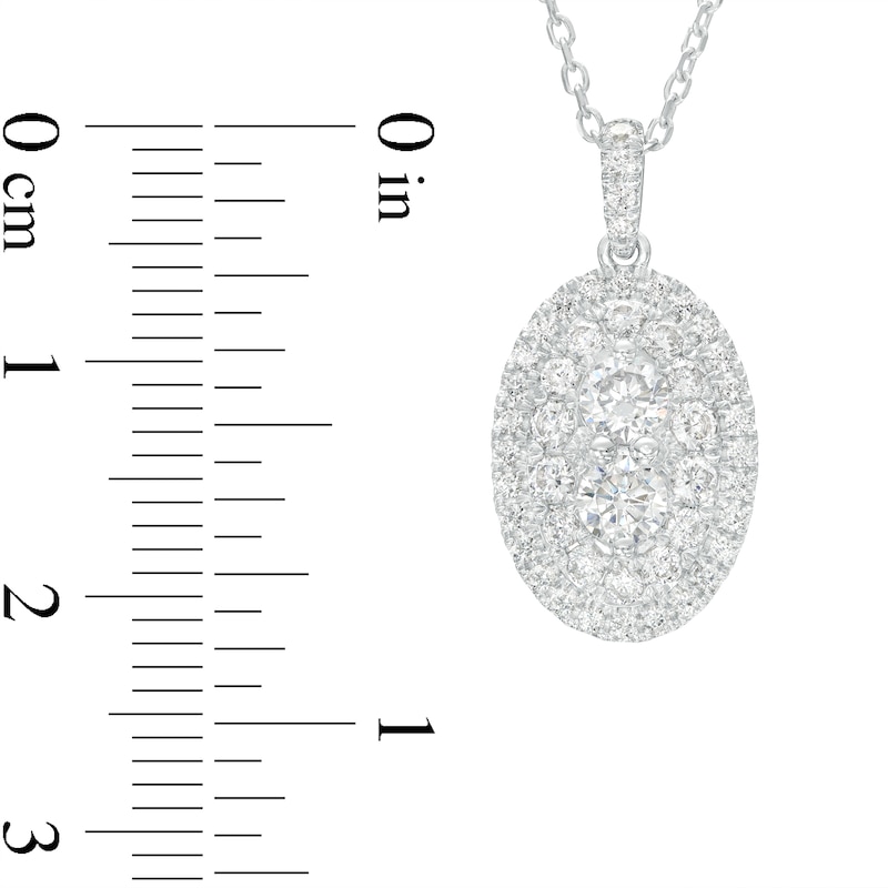 Forever Connected 1.00 CT. T.W. Diamond Oval-Shaped Double Frame Pendant in 10K White Gold