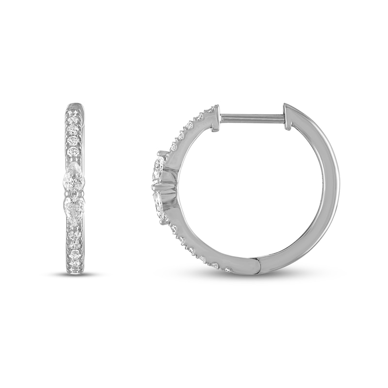 Forever Connected 0.33 CT. T.W. Pear-Shaped Diamond Hoop Earrings in Sterling Silver