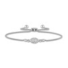Forever Connected 0.20 CT. T.W. Diamond Oval-Shaped Frame Bolo Bracelet in 10K White Gold - 9.5"