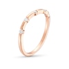 Thumbnail Image 2 of 0.085 CT. T.W. Diamond Wave Five Stone Anniversary Band in 10K Rose Gold