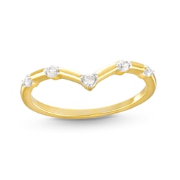 0.085 CT. T.W. Diamond Chevron Five Stone Anniversary Band in 10K Gold