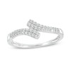 0.23 CT. T.W. Diamond Double Row Bypass Anniversary Band in 10K White Gold
