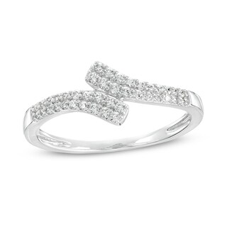 0.23 CT. T.W. Diamond Double Row Bypass Anniversary Band in 10K White Gold