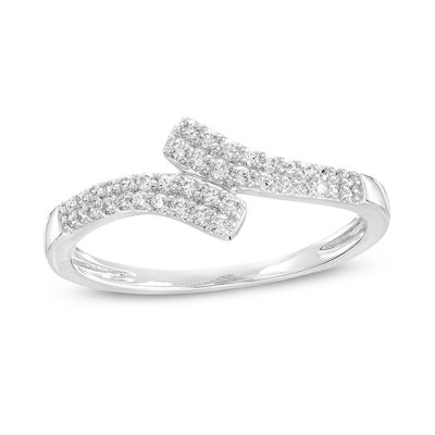 0.23 CT. T.W. Diamond Double Row Bypass Anniversary Band in 10K White Gold