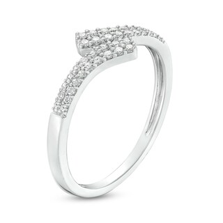 0.23 CT. T.W. Diamond Double Row Bypass Anniversary Band in 10K White Gold