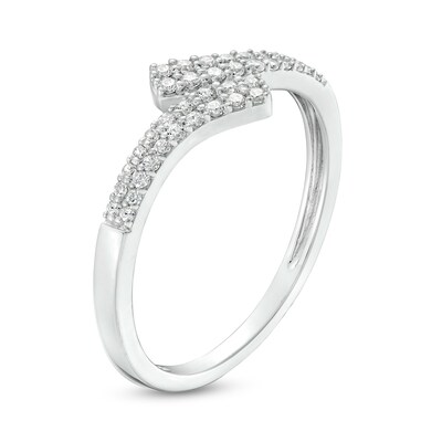 0.23 CT. T.W. Diamond Double Row Bypass Anniversary Band in 10K White Gold