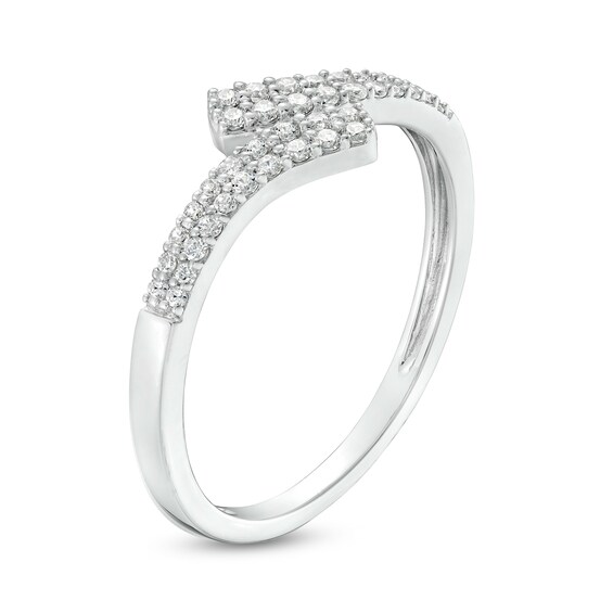 0.23 CT. T.W. Diamond Double Row Bypass Anniversary Band in 10K White Gold