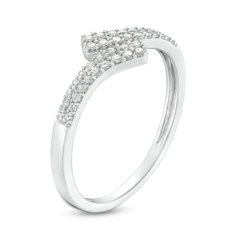 0.23 CT. T.W. Diamond Double Row Bypass Anniversary Band in 10K White Gold