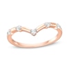 Thumbnail Image 0 of 0.085 CT. T.W. Diamond Chevron Five Stone Anniversary Band in 10K Rose Gold