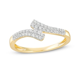 0.23 CT. T.W. Diamond Double Row Bypass Anniversary Band in 10K Gold