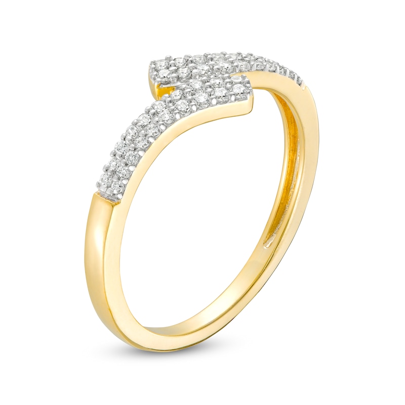 0.23 CT. T.W. Diamond Double Row Bypass Anniversary Band in 10K Gold